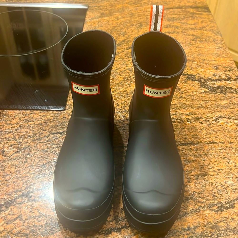 Hunter boots size 8 black
